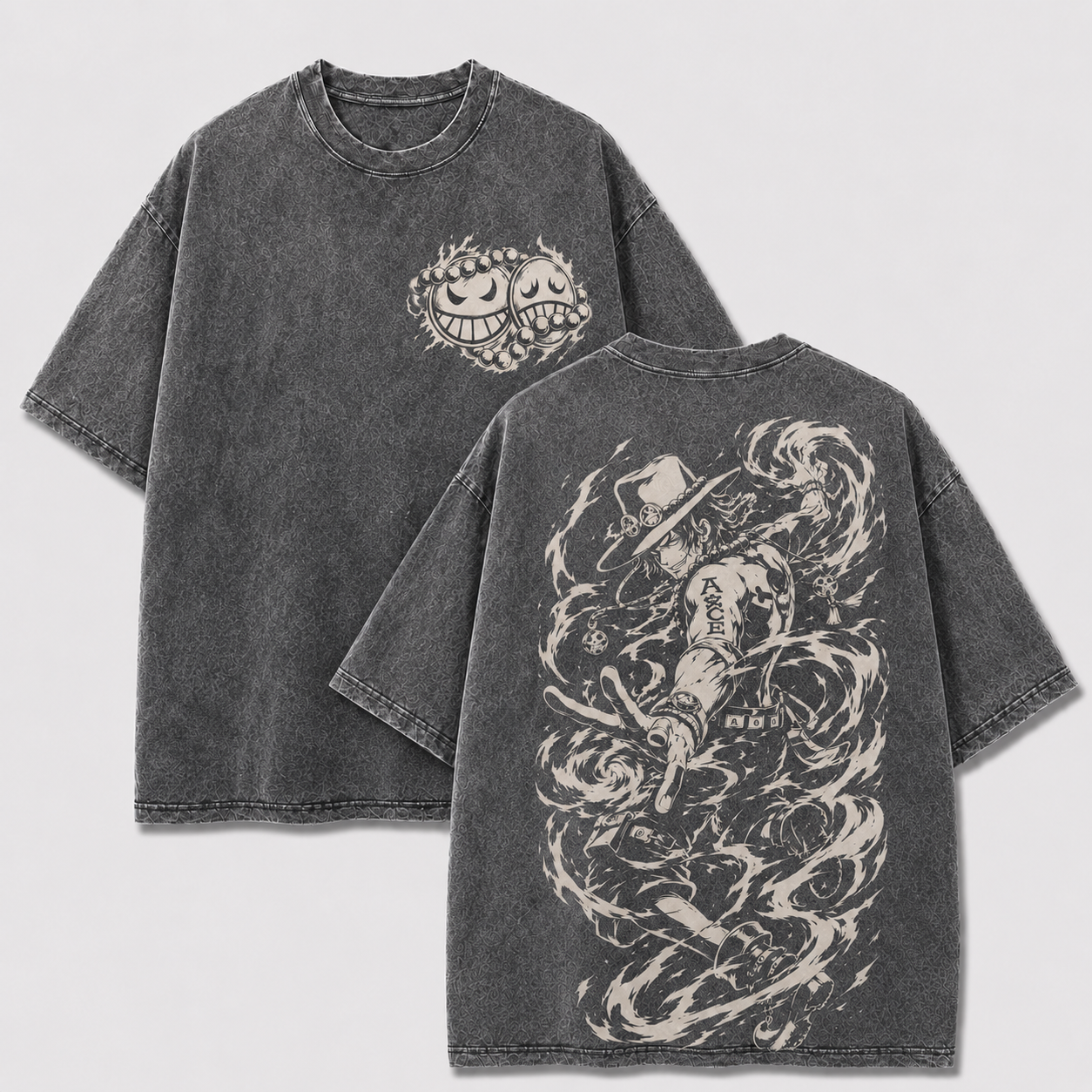 Oversized Streetwear Graphic Tee – Monochrome Swirl Line Art Print