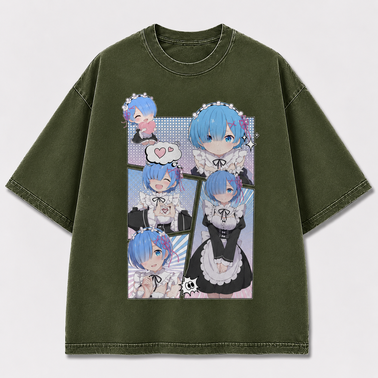 Oversized Graphic Print T-Shirt – Maid Waifu Streetwear Tee