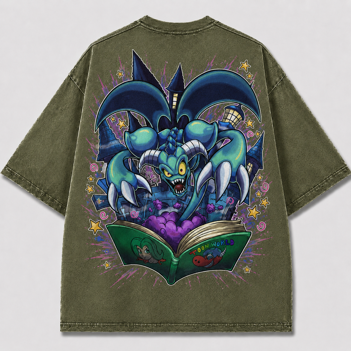 Oversized Storybook Creature Graphic Tee – Back Print Top