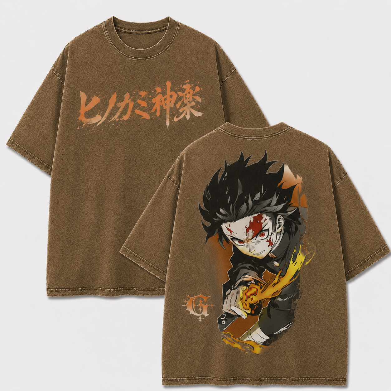 Scarred Flame Blade Warrior Vintage Washed Graphic Tee