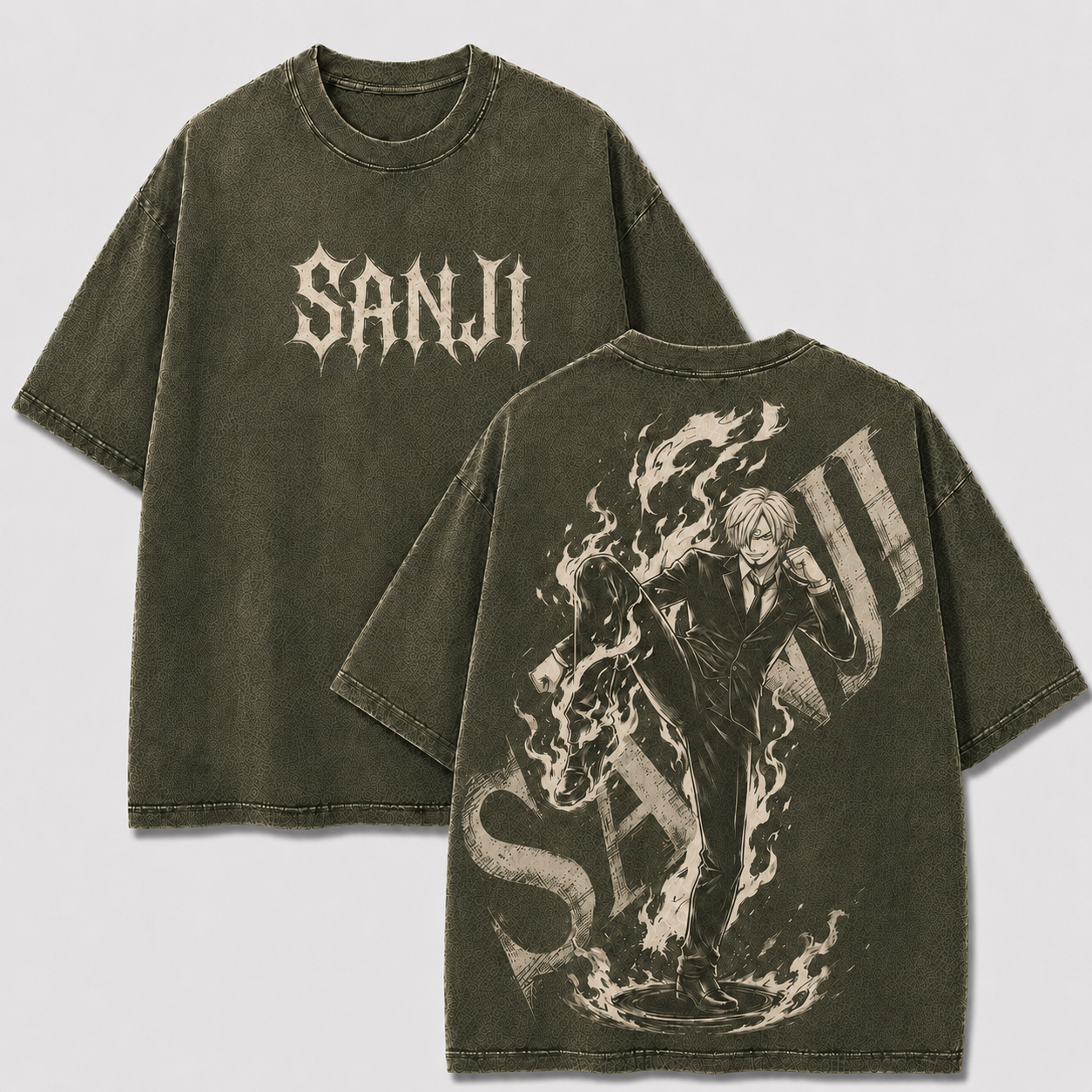 Oversized Streetwear Graphic Tee – Fire Kick Suited Silhouette Print