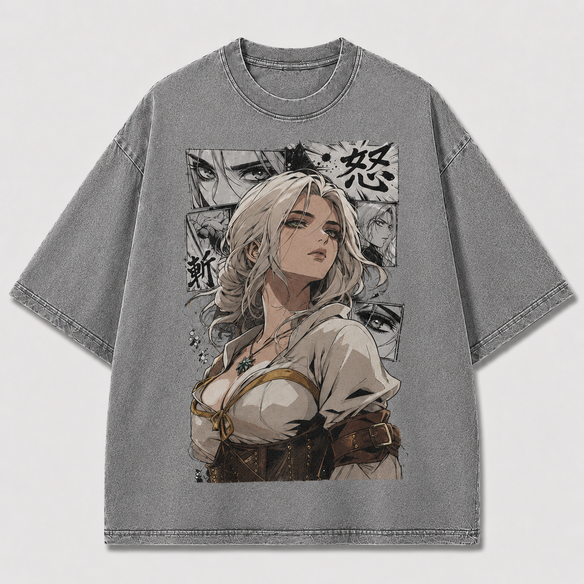 Oversized Graphic Print T-Shirt – Medieval Waifu Streetwear Tee