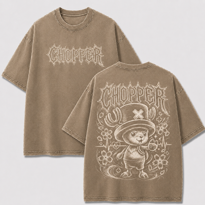 Oversized Streetwear Graphic Tee – Cherry Blossom Reindeer Print