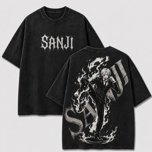 Oversized Streetwear Graphic Tee – Fire Kick Suited Silhouette Print
