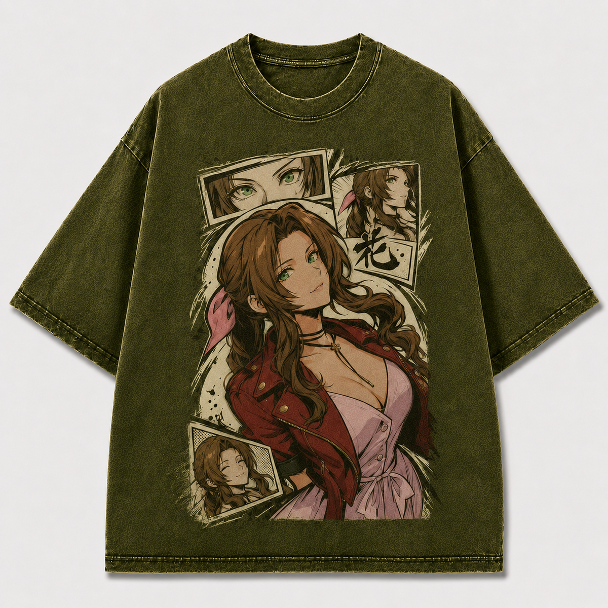 Oversized Graphic Print T-Shirt – Flower Girl Waifu Streetwear Tee
