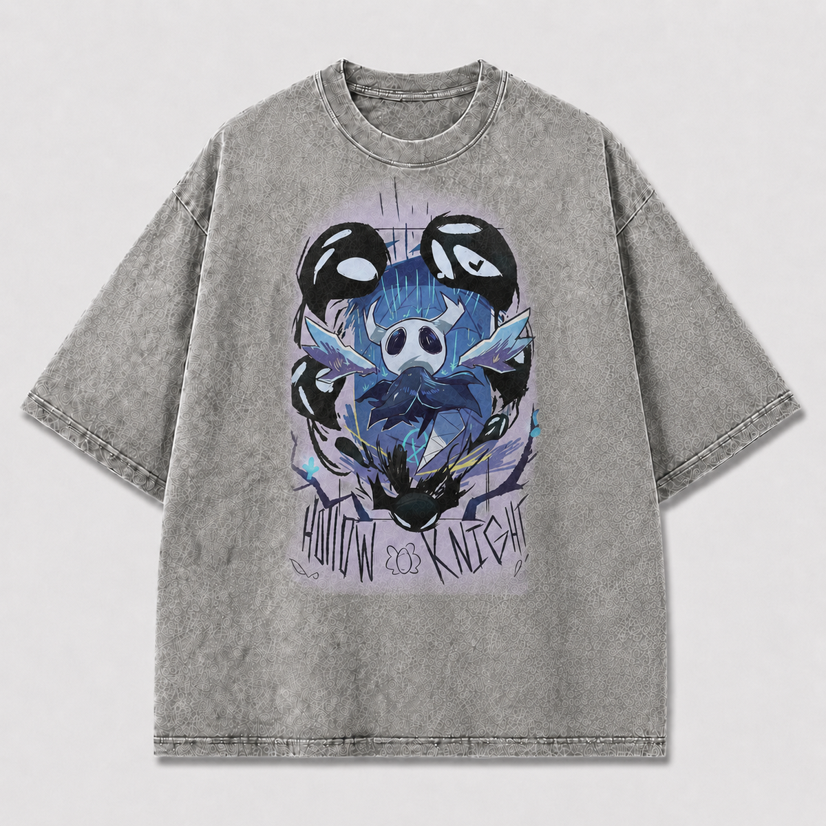 Horned Hollow Mask Creature Graphic Print Oversized Tee