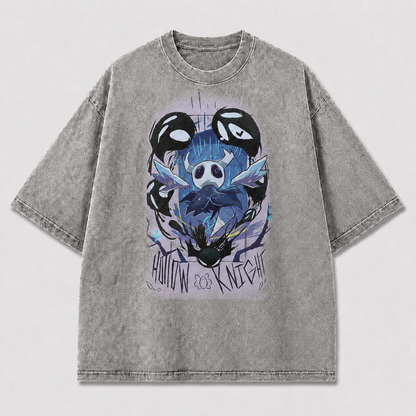 Horned Hollow Mask Creature Graphic Print Oversized Tee