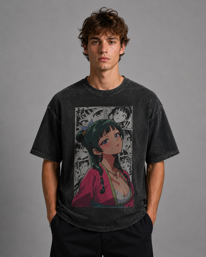 Oversized Graphic Print T-Shirt – Traditional Waifu Streetwear Tee