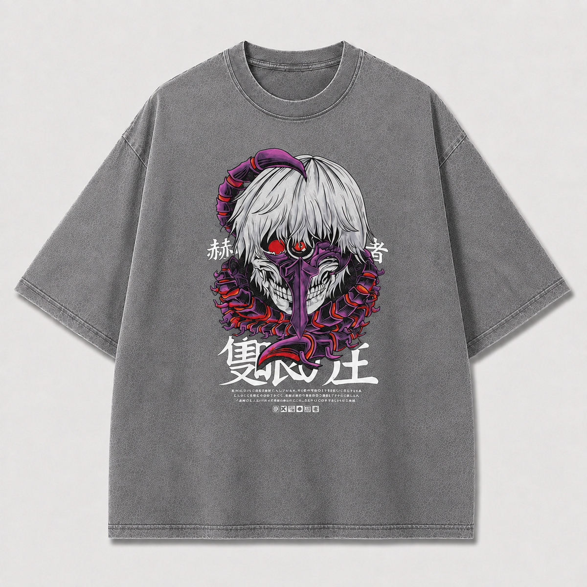 Oversized Twin-Skull Demon Graphic Tee – Dark Horror Streetwear Shirt