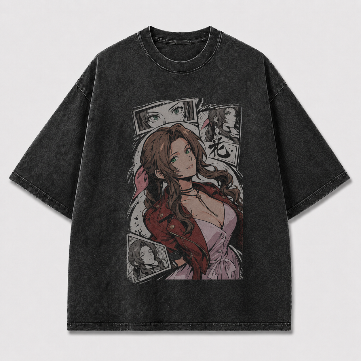 Oversized Graphic Print T-Shirt – Flower Girl Waifu Streetwear Tee