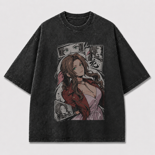 Oversized Graphic Print T-Shirt – Flower Girl Waifu Streetwear Tee