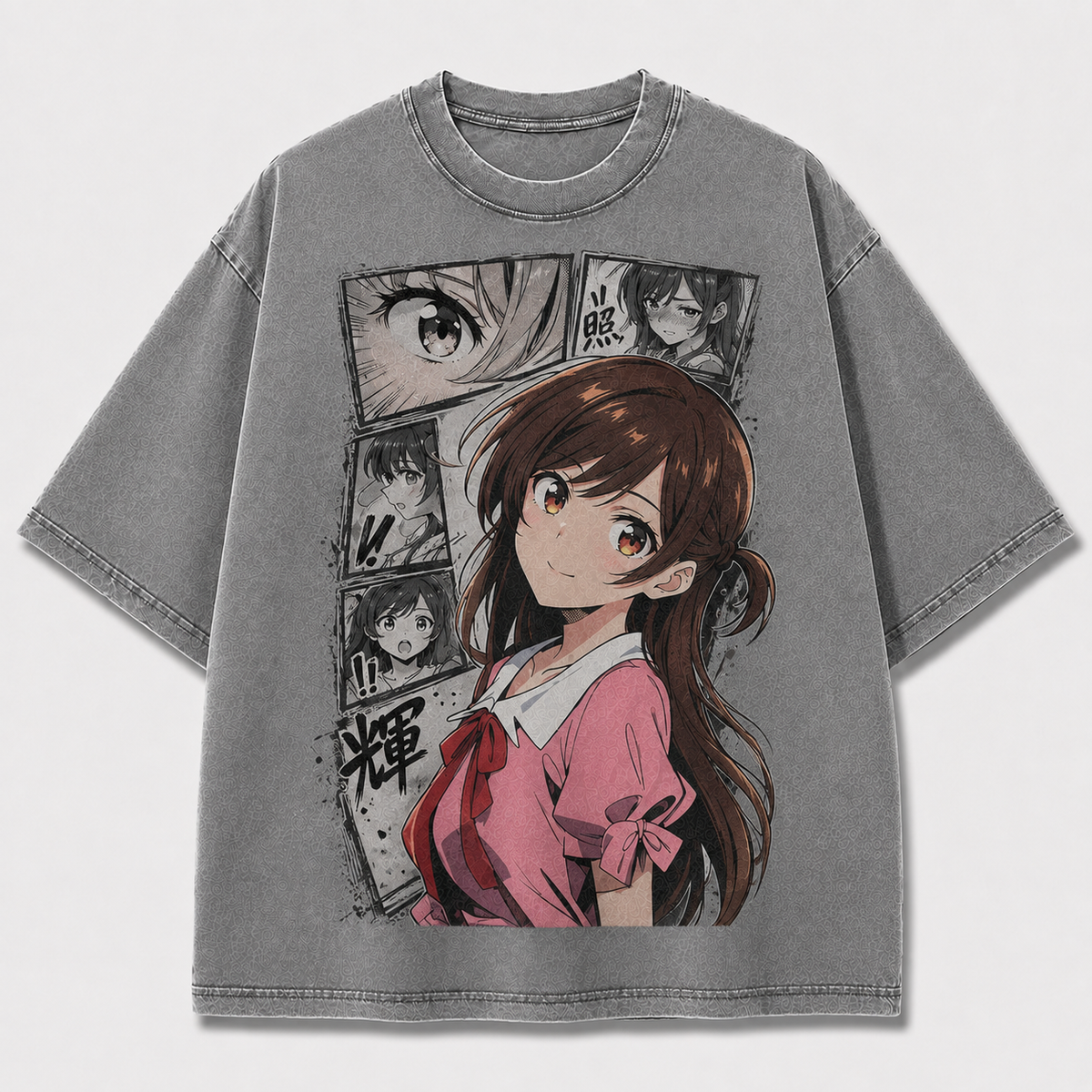 Oversized Graphic Print T-Shirt – Ponytail Waifu Streetwear Tee