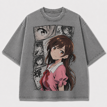 Oversized Graphic Print T-Shirt – Ponytail Waifu Streetwear Tee