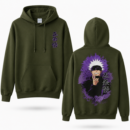 Oversized Streetwear Graphic Hoodie – Purple Splatter Portrait Print
