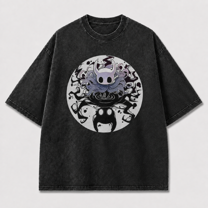 Mask Creature Reflection Circle Graphic Print Oversized Tee
