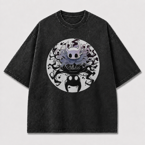 Mask Creature Reflection Circle Graphic Print Oversized Tee