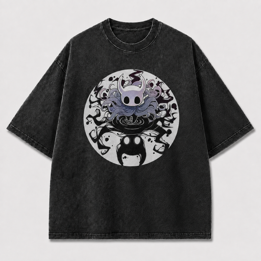 Mask Creature Reflection Circle Graphic Print Oversized Tee
