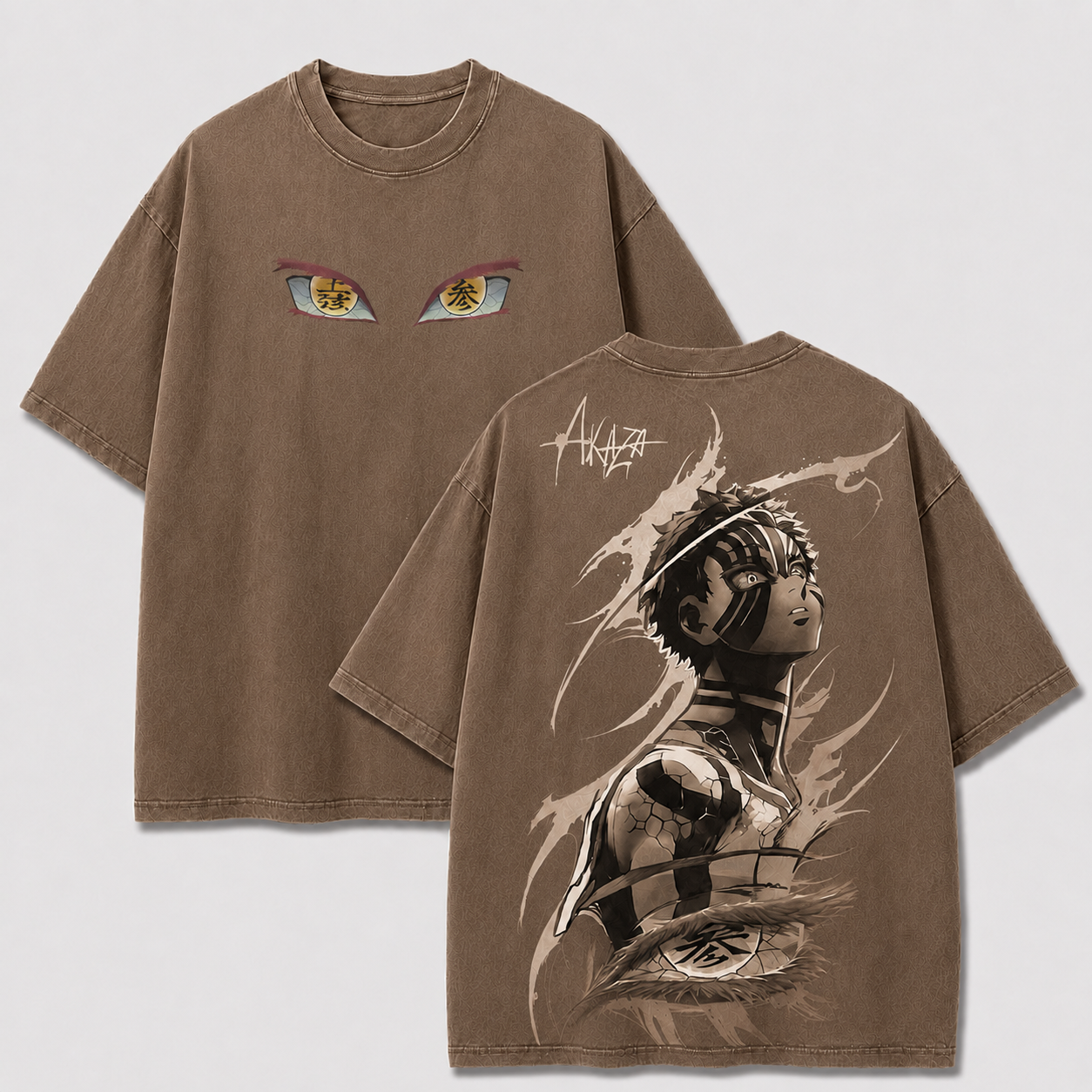 Golden-Eyed Striped Demon Vintage Washed Graphic Tee