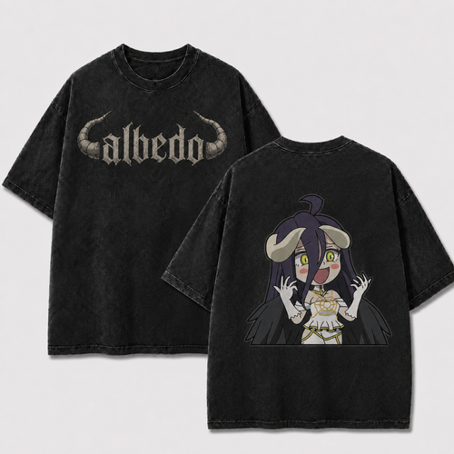 Chibi Horned Winged Guardian Vintage Washed Graphic Tee