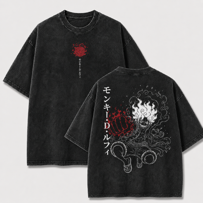 Oversized Streetwear Graphic Tee – Sketch Style Punch Impact Print