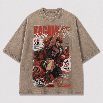 Oversized Slam Dunk Magazine Graphic Tee – Sports Cover Print Top