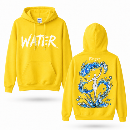 Oversized Streetwear Graphic Hoodie – Ocean Wave Figure Print