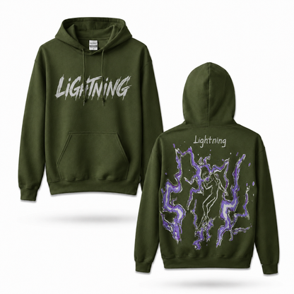 Oversized Streetwear Graphic Hoodie – Abstract Lightning Sketch Print