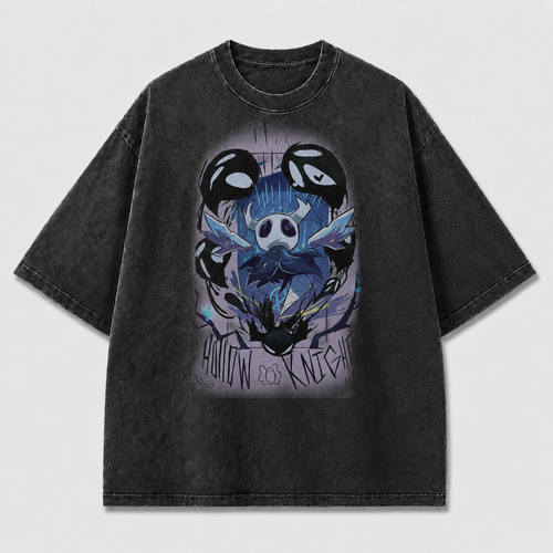 Horned Hollow Mask Creature Graphic Print Oversized Tee