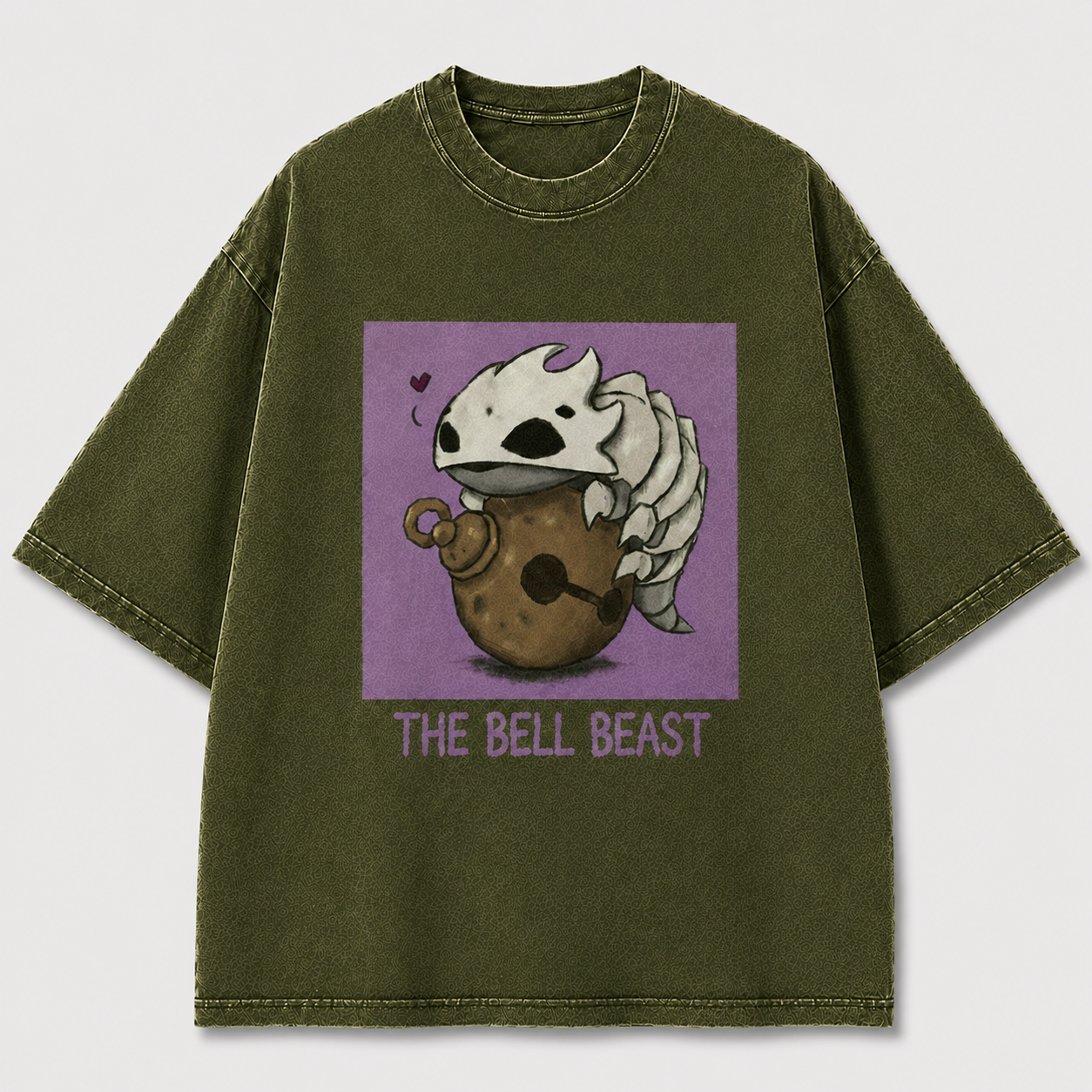 Cute Bell Creature Portrait Graphic Print Oversized Tee