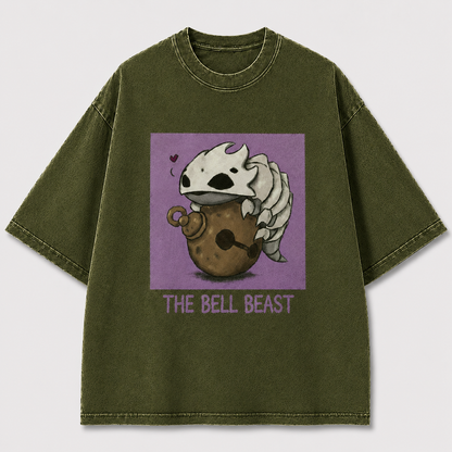 Cute Bell Creature Portrait Graphic Print Oversized Tee