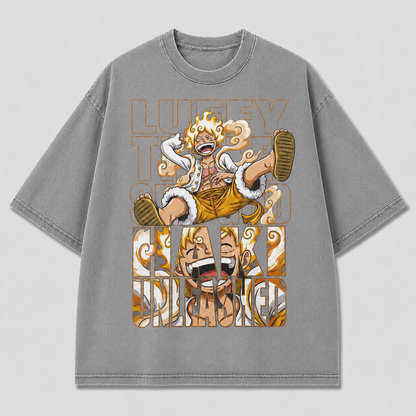 Oversized Streetwear Graphic Tee – Text-Cutout Silhouette Fill Print