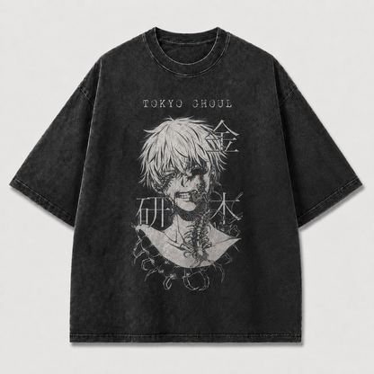 Oversized Stitched Antihero Graphic Tee – Dark Horror Streetwear Shirt