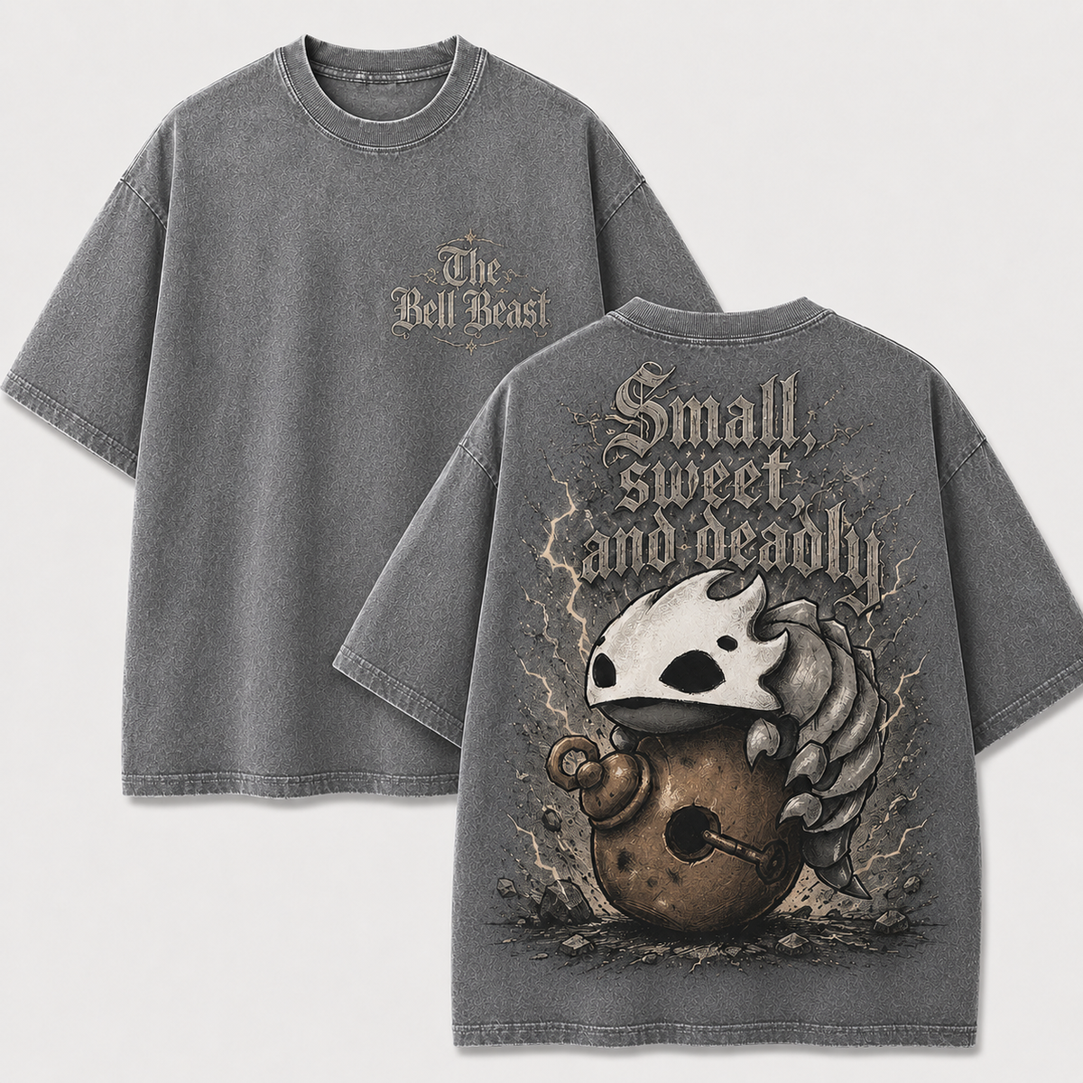 Bell Beast Skull Creature Graphic Print Oversized Tee