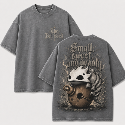 Bell Beast Skull Creature Graphic Print Oversized Tee
