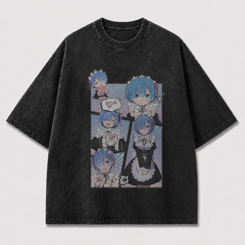 Oversized Graphic Print T-Shirt – Maid Waifu Streetwear Tee