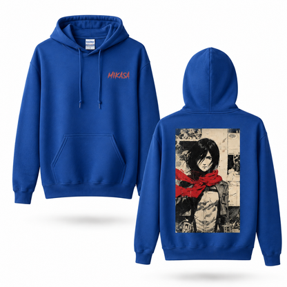 Red Scarf Warrior Manga Collage Graphic Hoodie