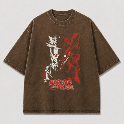 Oversized Streetwear Graphic Tee – Split Face Beast Silhouette Print