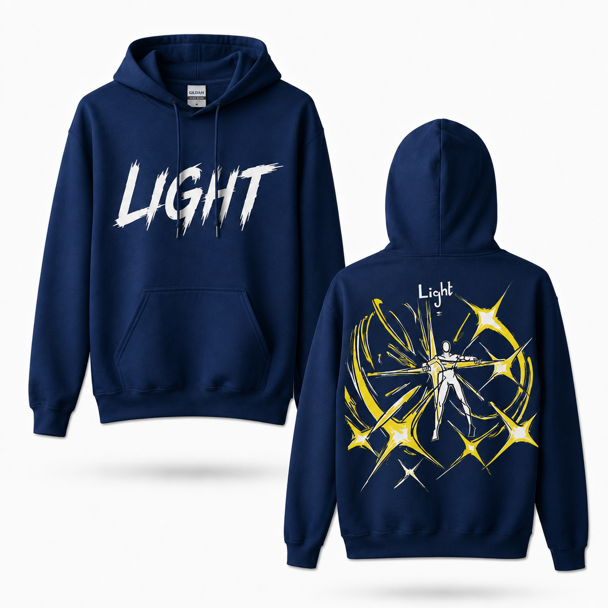 Oversized Streetwear Graphic Hoodie – Radiant Burst Silhouette Print
