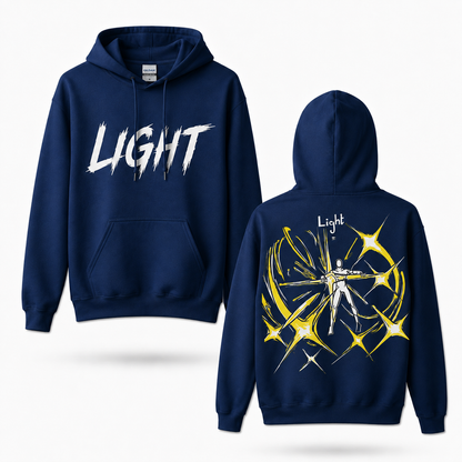 Oversized Streetwear Graphic Hoodie – Radiant Burst Silhouette Print