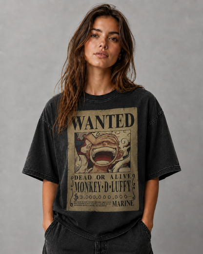 Oversized Streetwear Graphic Tee – Vintage Wanted Poster Print