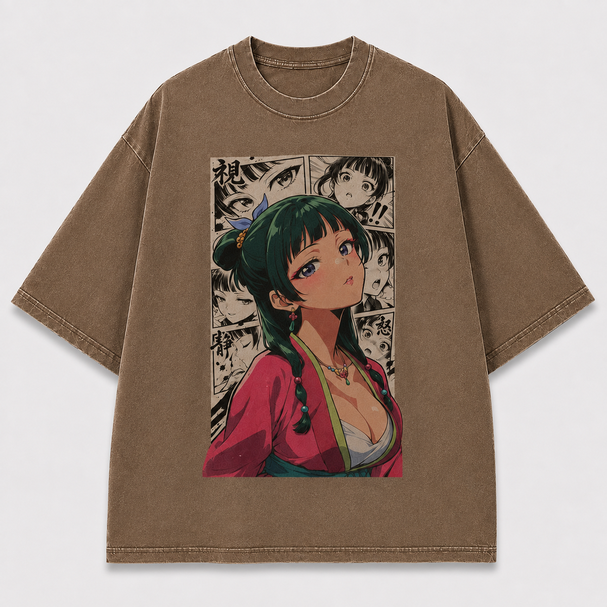 Oversized Graphic Print T-Shirt – Traditional Waifu Streetwear Tee