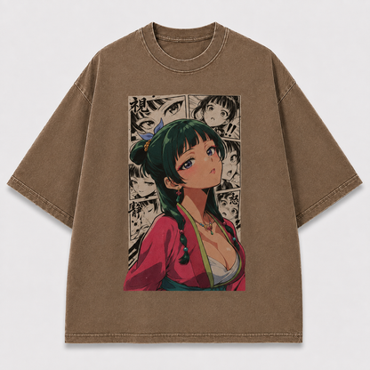 Oversized Graphic Print T-Shirt – Traditional Waifu Streetwear Tee
