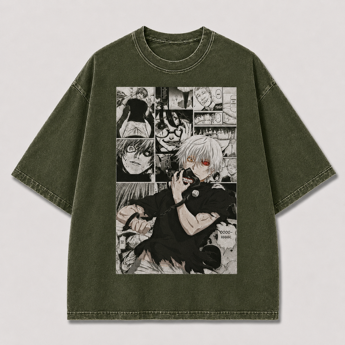 Oversized Manga Panel Antihero Graphic Tee – Comic Collage Streetwear Shirt