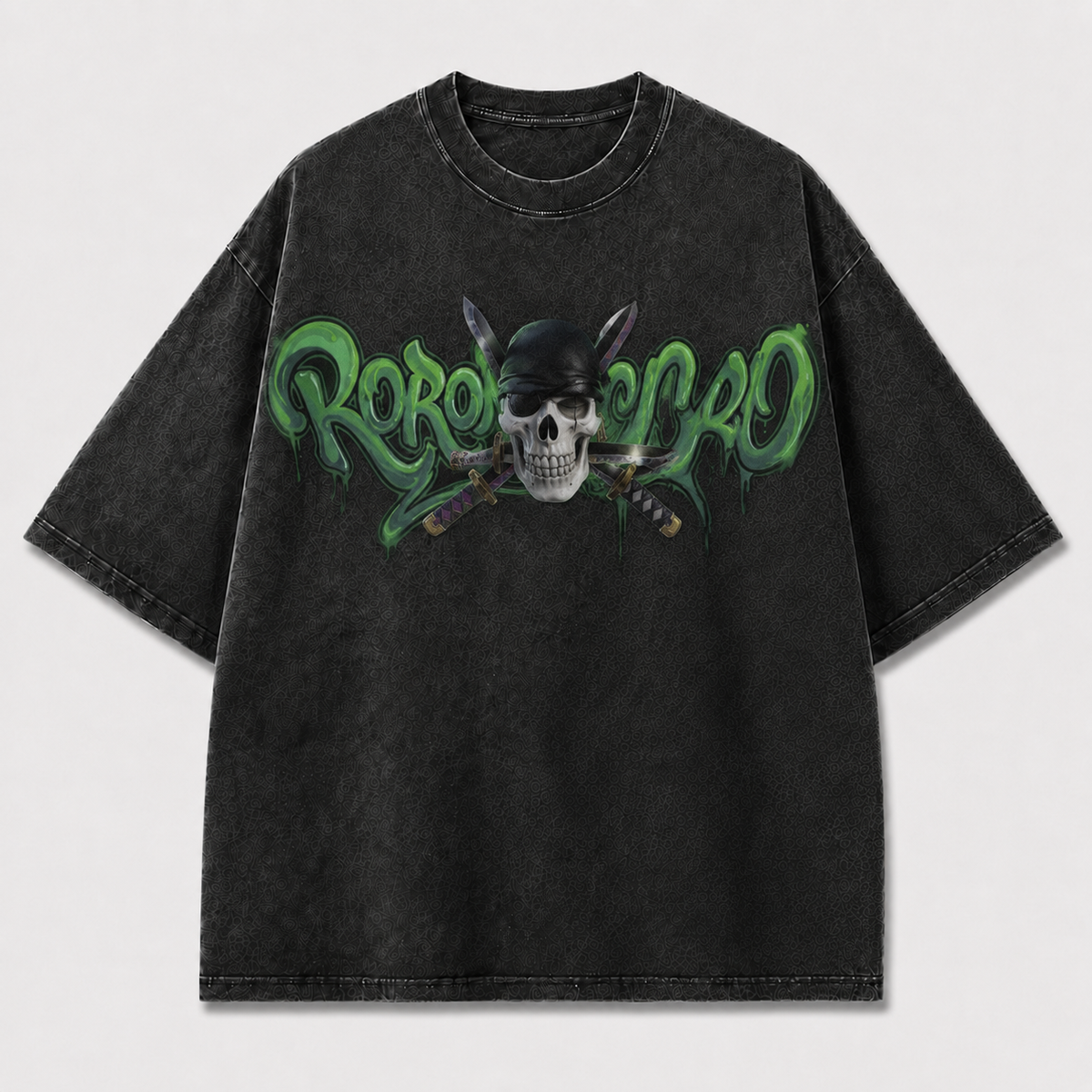 Oversized Graphic Print T-Shirt – Skull Swordsman Streetwear Tee
