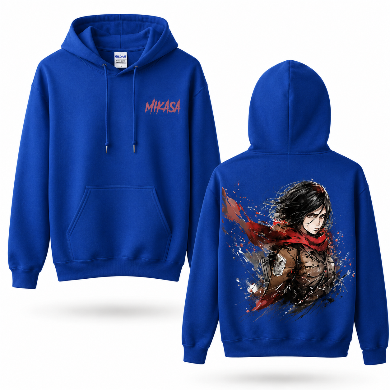 Red Scarf Elite Warrior Action Graphic Hoodie