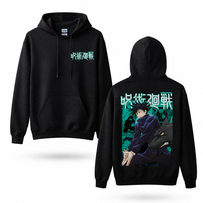 Oversized Streetwear Graphic Hoodie – Wolf Companion Panel Print