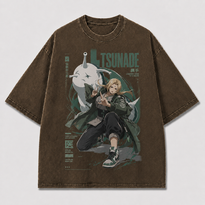 Oversized Streetwear Graphic Tee – Tech Infographic Character Print