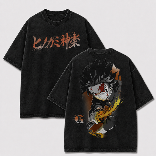 Scarred Flame Blade Warrior Vintage Washed Graphic Tee