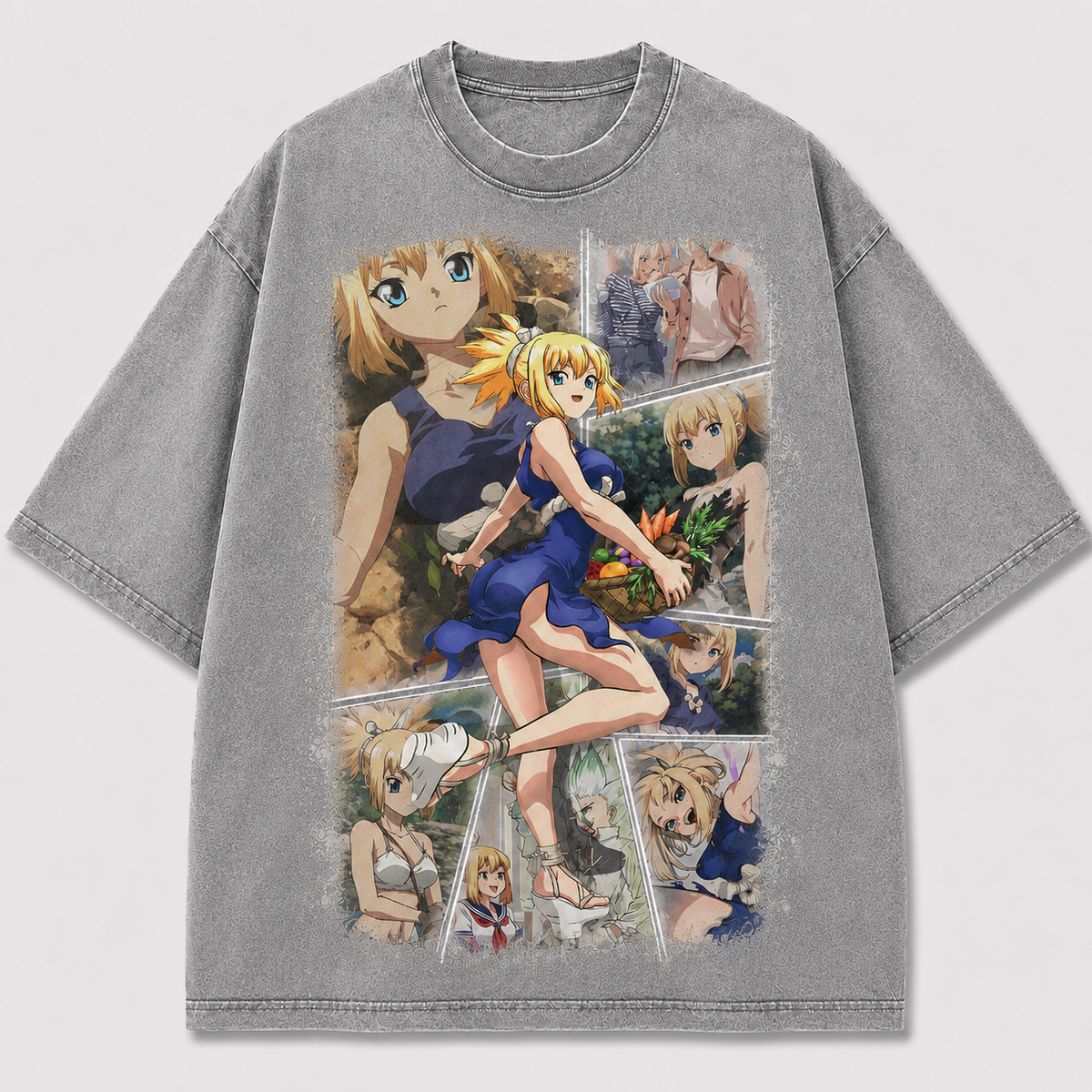 Oversized Panel Collage Portrait Graphic Tee – Print Top