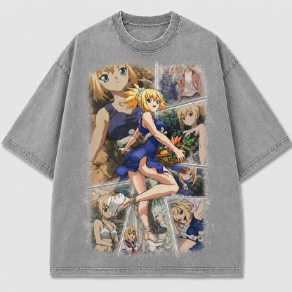 Oversized Panel Collage Portrait Graphic Tee – Print Top
